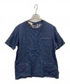MARNIマルニ）の古着「デニム切替ブラウス」｜インディゴ