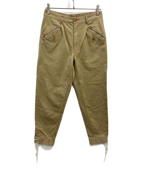 COMME des GARCONS HOMME PLUS（コムデギャルソンオムプリュス）COMME des GARCONS HOMME PLUS (コムデギャルソンオムプリュス) 製品洗い加工ピンクステッチパンツ ベージュ サイズ:Sの古着・服飾アイテム