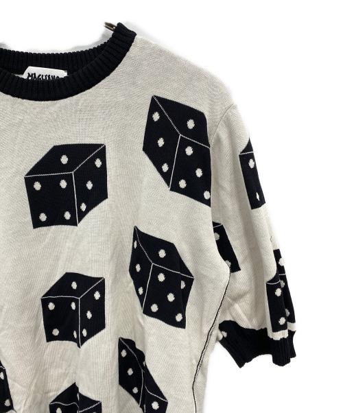 MAGLIANO（マリアーノ）MAGLIANO (マリアーノ) サイコロ柄半袖リバーシブルニット ホワイト×ブラック サイズ:Ⅿの古着・服飾アイテム