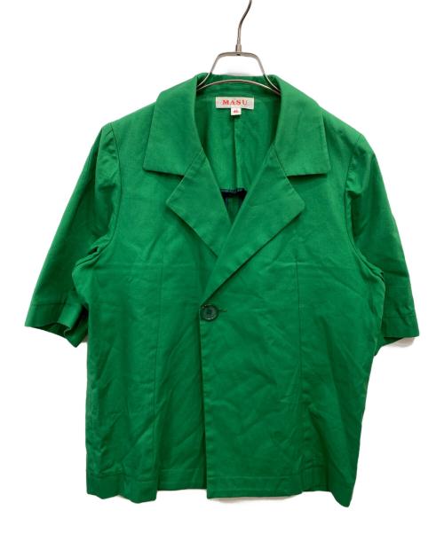 masu（エムエーエスユー）masu (エムエーエスユー) HALF SLEEVE COTTON JACKET グリーン サイズ:46の古着・服飾アイテム