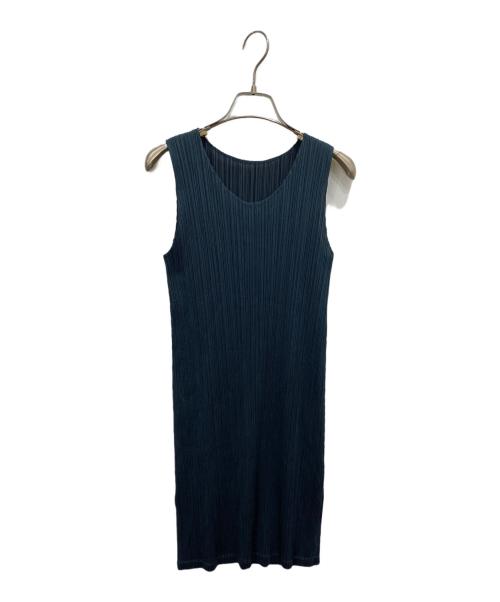 PLEATS PLEASE（プリーツプリーズ）PLEATS PLEASE (プリーツプリーズ) ノースリーブプリーツブラウス ネイビー サイズ:3の古着・服飾アイテム