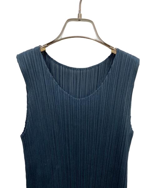 PLEATS PLEASE（プリーツプリーズ）PLEATS PLEASE (プリーツプリーズ) ノースリーブプリーツブラウス ネイビー サイズ:3の古着・服飾アイテム