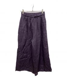 mizuiro-ind（ミズイロインド）の古着「リネンボリュームイージーパンツ」｜パープル