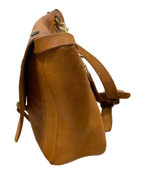 YUKETEN（ユケテン）YUKETEN (ユケテン) レザーショルダーコンチョ付きバッグ ブラウンの古着・服飾アイテム