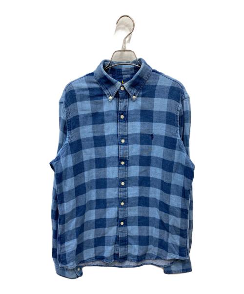 RALPH LAUREN（ラルフローレン）RALPH LAUREN (ラルフローレン) ボックスチェックシャツ ブルー×ネイビー サイズ:Mの古着・服飾アイテム