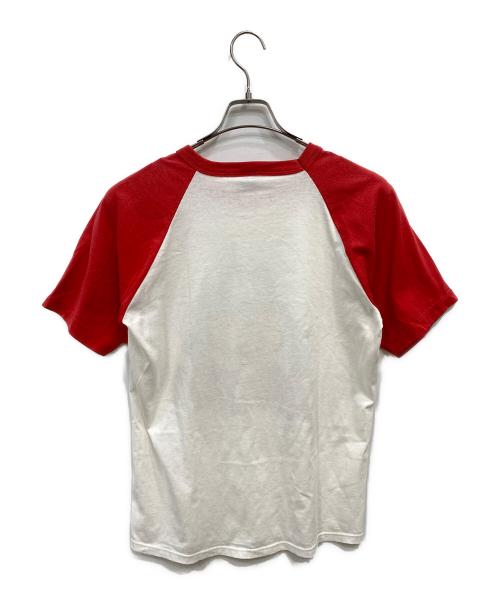 DISNEY（ディズニー）DISNEY (ディズニー) ヴィンテージラグランプリントTシャツ レッド×ホワイト サイズ:Lの古着・服飾アイテム