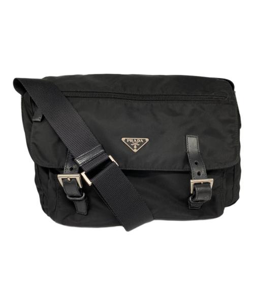 PRADA（プラダ）PRADA (プラダ) ナイロンショルダーバッグ ブラックの古着・服飾アイテム