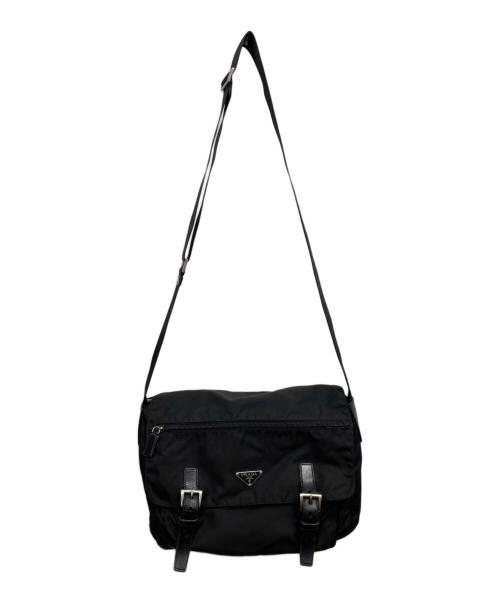 PRADA（プラダ）PRADA (プラダ) ナイロンショルダーバッグ ブラックの古着・服飾アイテム