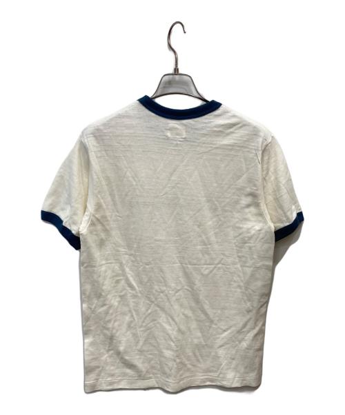 WAREHOUSE（ウエアハウス）WAREHOUSE (ウエアハウス) 染み込みプリントリンガーTシャツ ホワイト サイズ:38の古着・服飾アイテム