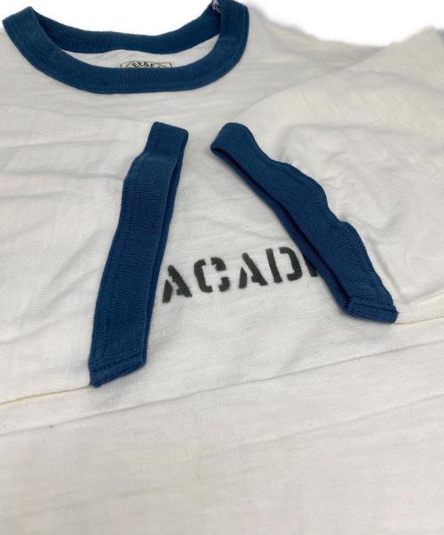 WAREHOUSE（ウエアハウス）WAREHOUSE (ウエアハウス) 染み込みプリントリンガーTシャツ ホワイト サイズ:38の古着・服飾アイテム