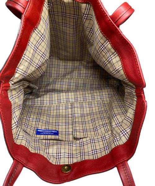 BURBERRY BLUE LABEL（バーバリーロンドンブルーレーベル）BURBERRY BLUE LABEL (バーバリーロンドンブルーレーベル) トートバッグ レッドの古着・服飾アイテム