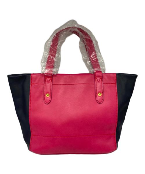 BLUE LABEL CRESTBRIDGE（ブルーレーベルクレストブリッジ）BLUE LABEL CRESTBRIDGE (ブルーレーベルクレストブリッジ) レザートートバッグ ネイビー×ピンクの古着・服飾アイテム