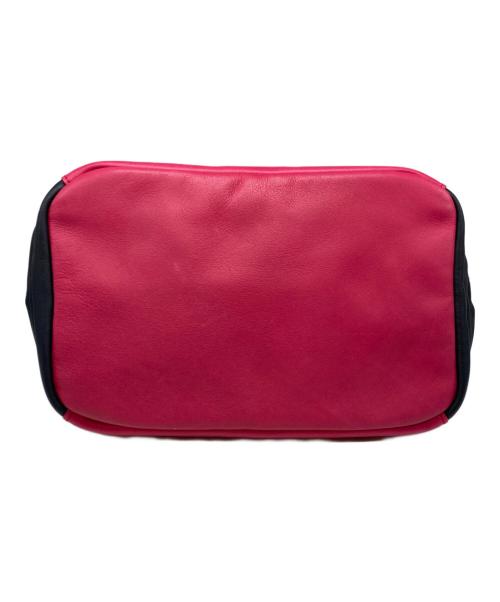 BLUE LABEL CRESTBRIDGE（ブルーレーベルクレストブリッジ）BLUE LABEL CRESTBRIDGE (ブルーレーベルクレストブリッジ) レザートートバッグ ネイビー×ピンクの古着・服飾アイテム