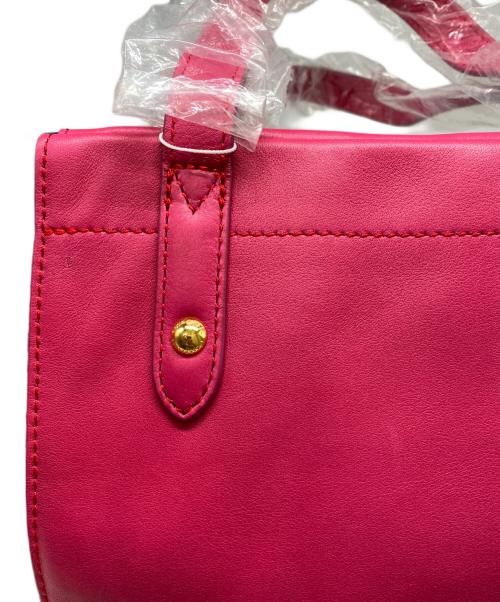 BLUE LABEL CRESTBRIDGE（ブルーレーベルクレストブリッジ）BLUE LABEL CRESTBRIDGE (ブルーレーベルクレストブリッジ) レザートートバッグ ネイビー×ピンクの古着・服飾アイテム