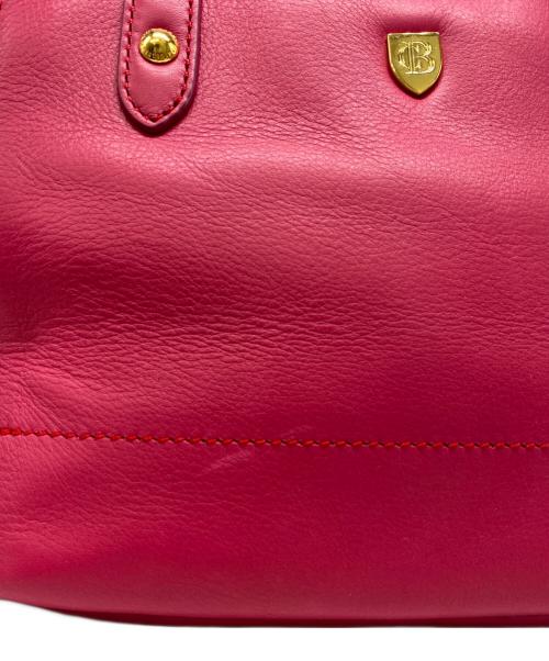 BLUE LABEL CRESTBRIDGE（ブルーレーベルクレストブリッジ）BLUE LABEL CRESTBRIDGE (ブルーレーベルクレストブリッジ) レザートートバッグ ネイビー×ピンクの古着・服飾アイテム