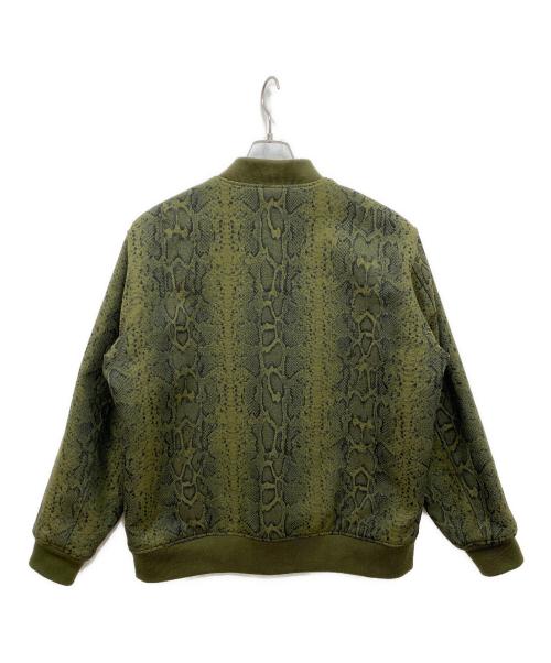 MISTER GENTLE MAN（ミスタージェントルマン）MISTER GENTLE MAN (ミスタージェントルマン) パイソン柄ジャガードMA-1ジャケット カーキ サイズ:Lの古着・服飾アイテム