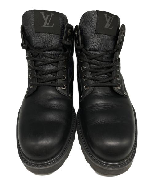 LOUIS VUITTON（ルイ ヴィトン）LOUIS VUITTON (ルイ ヴィトン) オーベルカンフ・ライン ブーツ ブラック サイズ:6　1/2の古着・服飾アイテム