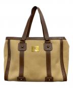 BURBERRY BLUE LABELバーバリーロンドンブルーレーベル）の古着「キャンバスハンドバッグ」｜ブラウン