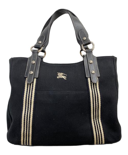 BURBERRY BLUE LABEL（バーバリーロンドンブルーレーベル）BURBERRY BLUE LABEL (バーバリーロンドンブルーレーベル) キャンバスハンドバッグ ブラックの古着・服飾アイテム