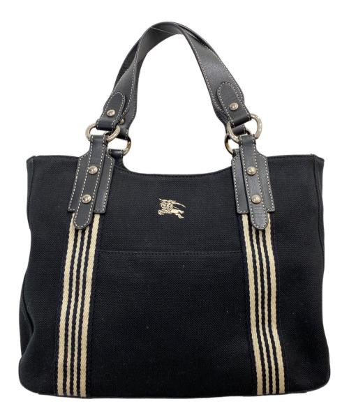 BURBERRY BLUE LABEL（バーバリーロンドンブルーレーベル）BURBERRY BLUE LABEL (バーバリーロンドンブルーレーベル) キャンバスハンドバッグ ブラックの古着・服飾アイテム