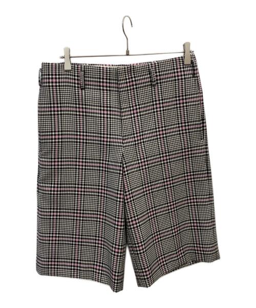 COMME des GARCONS HOMME PLUS（コムデギャルソンオムプリュス）COMME des GARCONS HOMME PLUS (コムデギャルソンオムプリュス) ハウンドトゥース柄ウールショートパンツ ピンク×ブラック サイズ:Ｓの古着・服飾アイテム