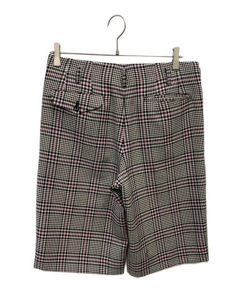 COMME des GARCONS HOMME PLUS（コムデギャルソンオムプリュス）COMME des GARCONS HOMME PLUS (コムデギャルソンオムプリュス) ハウンドトゥース柄ウールショートパンツ ピンク×ブラック サイズ:Ｓの古着・服飾アイテム