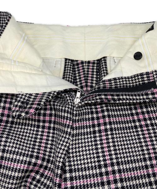COMME des GARCONS HOMME PLUS（コムデギャルソンオムプリュス）COMME des GARCONS HOMME PLUS (コムデギャルソンオムプリュス) ハウンドトゥース柄ウールショートパンツ ピンク×ブラック サイズ:Ｓの古着・服飾アイテム
