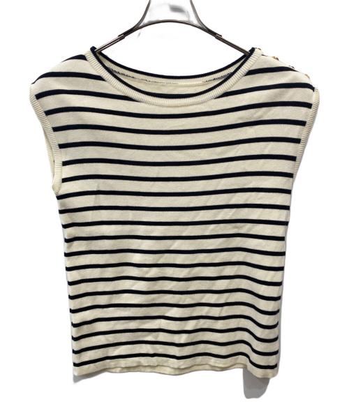 Spick and Span（スピック＆スパン）Spick and Span (スピックアンドスパン) ペーパーヤーンルーズニットベスト ホワイト サイズ:不明の古着・服飾アイテム