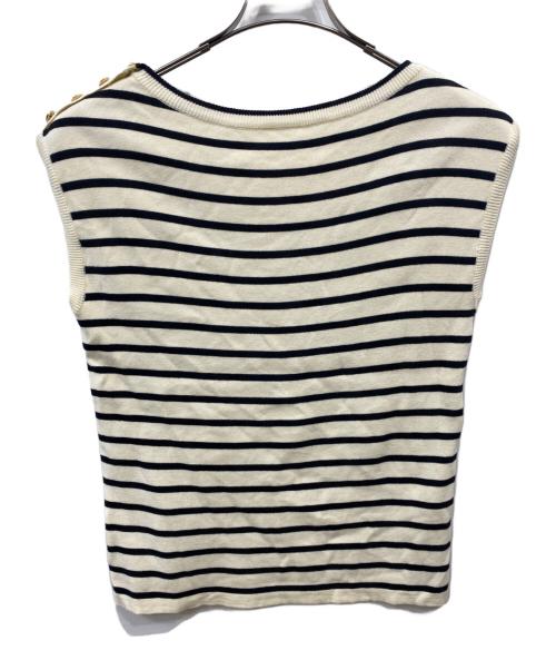 Spick and Span（スピック＆スパン）Spick and Span (スピックアンドスパン) ペーパーヤーンルーズニットベスト ホワイト サイズ:不明の古着・服飾アイテム