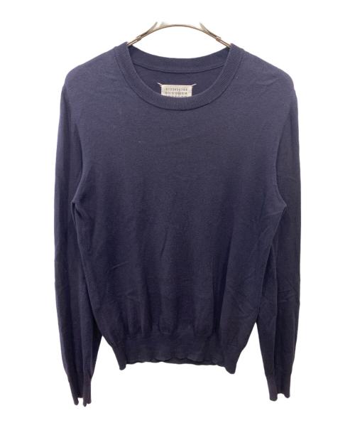 Maison Margiela 14（メゾンマルジェラ 14）Maison Margiela 14 (メゾンマルジェラ 14) エルボーパッチクルーネックニット ネイビー サイズ:Ⅿの古着・服飾アイテム