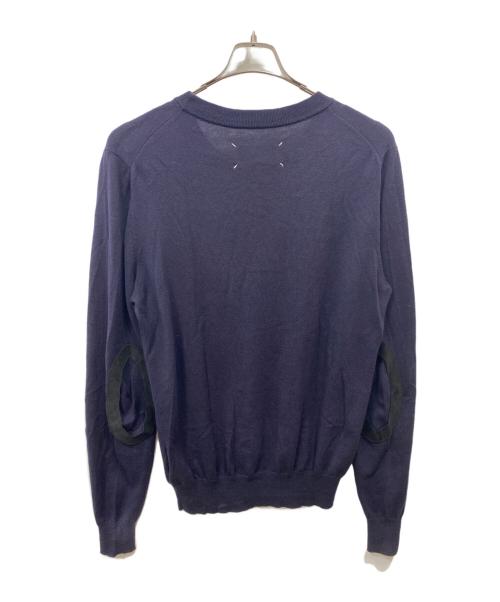 Maison Margiela 14（メゾンマルジェラ 14）Maison Margiela 14 (メゾンマルジェラ 14) エルボーパッチクルーネックニット ネイビー サイズ:Ⅿの古着・服飾アイテム