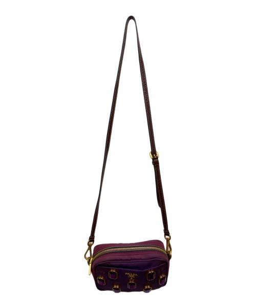 PRADA（プラダ）PRADA (プラダ) ビジュー ショルダーバッグ パープルの古着・服飾アイテム