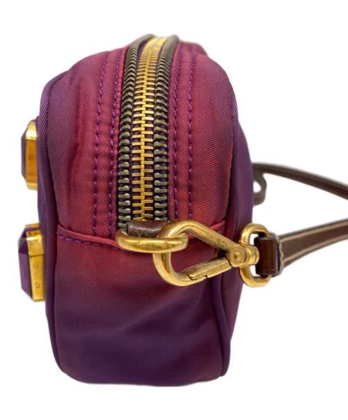 PRADA（プラダ）PRADA (プラダ) ビジュー ショルダーバッグ パープルの古着・服飾アイテム