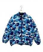 A BATHING APEア ベイシング エイプ）の古着「ABC CAMO REVERSIBLE DOWN JACKET」｜ブルー