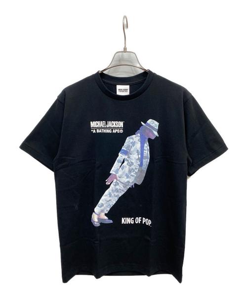 A BATHING APE（ア ベイシング エイプ）A BATHING APE (ア ベイシング エイプ) MICHAEL JACKSONプリントTシャツ ブラック サイズ:Mの古着・服飾アイテム