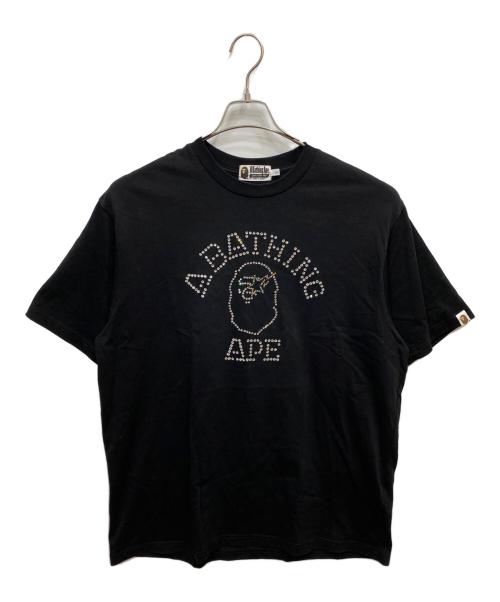 A BATHING APE（アベイシングエイプ）A BATHING APE (ア ベイシング エイプ) ラインストーンTシャツ ブラック サイズ:Lの古着・服飾アイテム