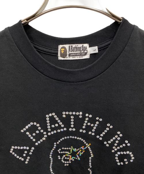 A BATHING APE（アベイシングエイプ）A BATHING APE (ア ベイシング エイプ) ラインストーンTシャツ ブラック サイズ:Lの古着・服飾アイテム