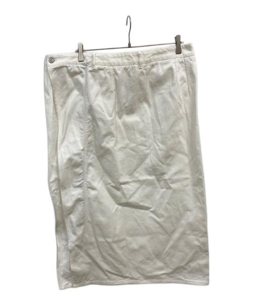 MM6 Maison Margiela（エムエムシックスメゾンマルジェラ）MM6 Maison Margiela (エムエムシックスメゾンマルジェラ) 変形デニムスカート ホワイト サイズ:38の古着・服飾アイテム