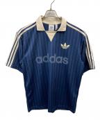 adidasアディダス）の古着「襟付きゴーリートップ」｜ネイビー