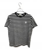 Acne studiosアクネ ストゥディオス）の古着「ボーダーカットソー」｜ホワイト×ブラック