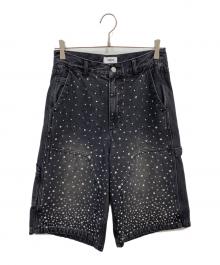 atmos pink（アトモスピンク）の古着「Rhinestone Painter Half Pants」｜ブラック