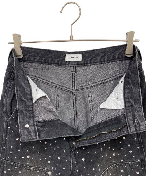 atmos pink（アトモスピンク）atmos pink (アトモスピンク) Rhinestone Painter Half Pants ブラック サイズ:Sの古着・服飾アイテム