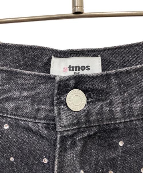 atmos pink（アトモスピンク）atmos pink (アトモスピンク) Rhinestone Painter Half Pants ブラック サイズ:Sの古着・服飾アイテム