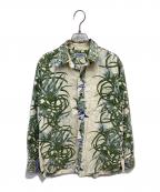 Sun Surfサンサーフ）の古着「ハワイアンプリント長袖BDシャツ」｜グリーン×ベージュ