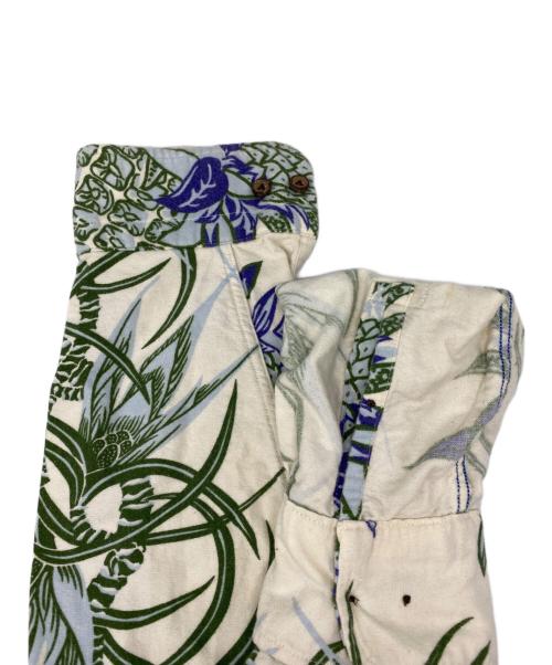 Sun Surf（サンサーフ）Sun Surf (サンサーフ) ハワイアンプリント長袖BDシャツ グリーン×ベージュ サイズ:Ｍの古着・服飾アイテム