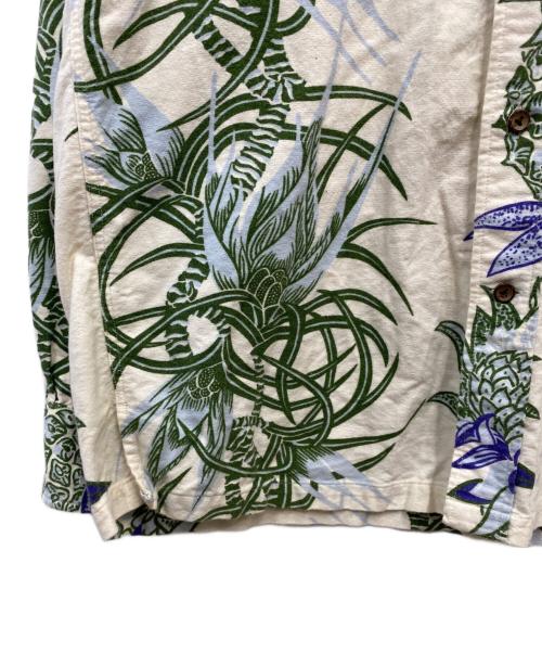 Sun Surf（サンサーフ）Sun Surf (サンサーフ) ハワイアンプリント長袖BDシャツ グリーン×ベージュ サイズ:Ｍの古着・服飾アイテム