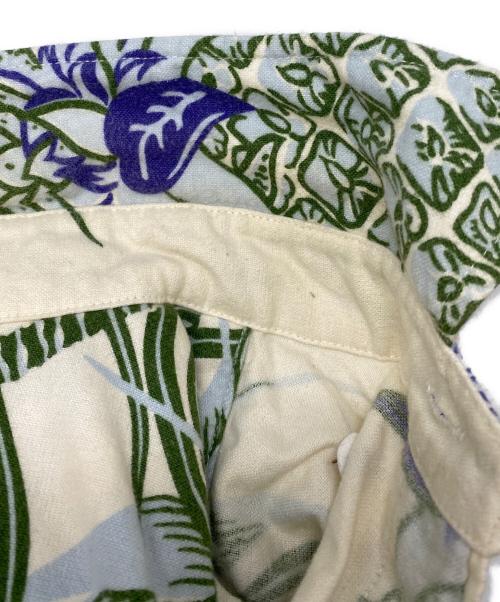 Sun Surf（サンサーフ）Sun Surf (サンサーフ) ハワイアンプリント長袖BDシャツ グリーン×ベージュ サイズ:Ｍの古着・服飾アイテム