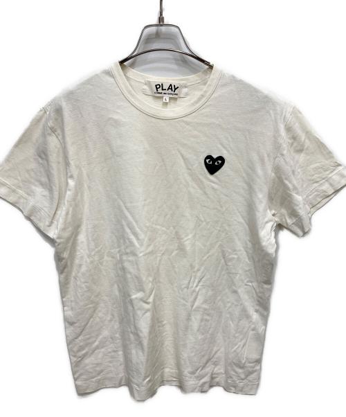 PLAY COMME des GARCONS（プレイコムデギャルソン）PLAY COMME des GARCONS (プレイコムデギャルソン) ブラックハートワッペンTシャツ ホワイト サイズ:Lの古着・服飾アイテム