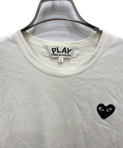 PLAY COMME des GARCONS（プレイコムデギャルソン）PLAY COMME des GARCONS (プレイコムデギャルソン) ブラックハートワッペンTシャツ ホワイト サイズ:Lの古着・服飾アイテム