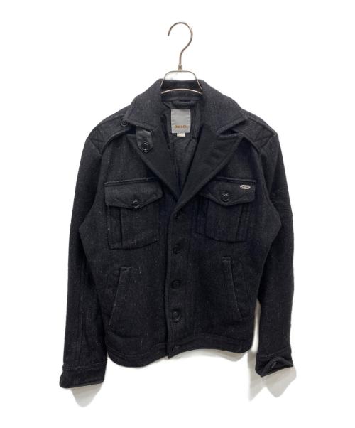 DIESEL（ディーゼル）DIESEL (ディーゼル) メルトンジャケット ブラック サイズ:Sの古着・服飾アイテム
